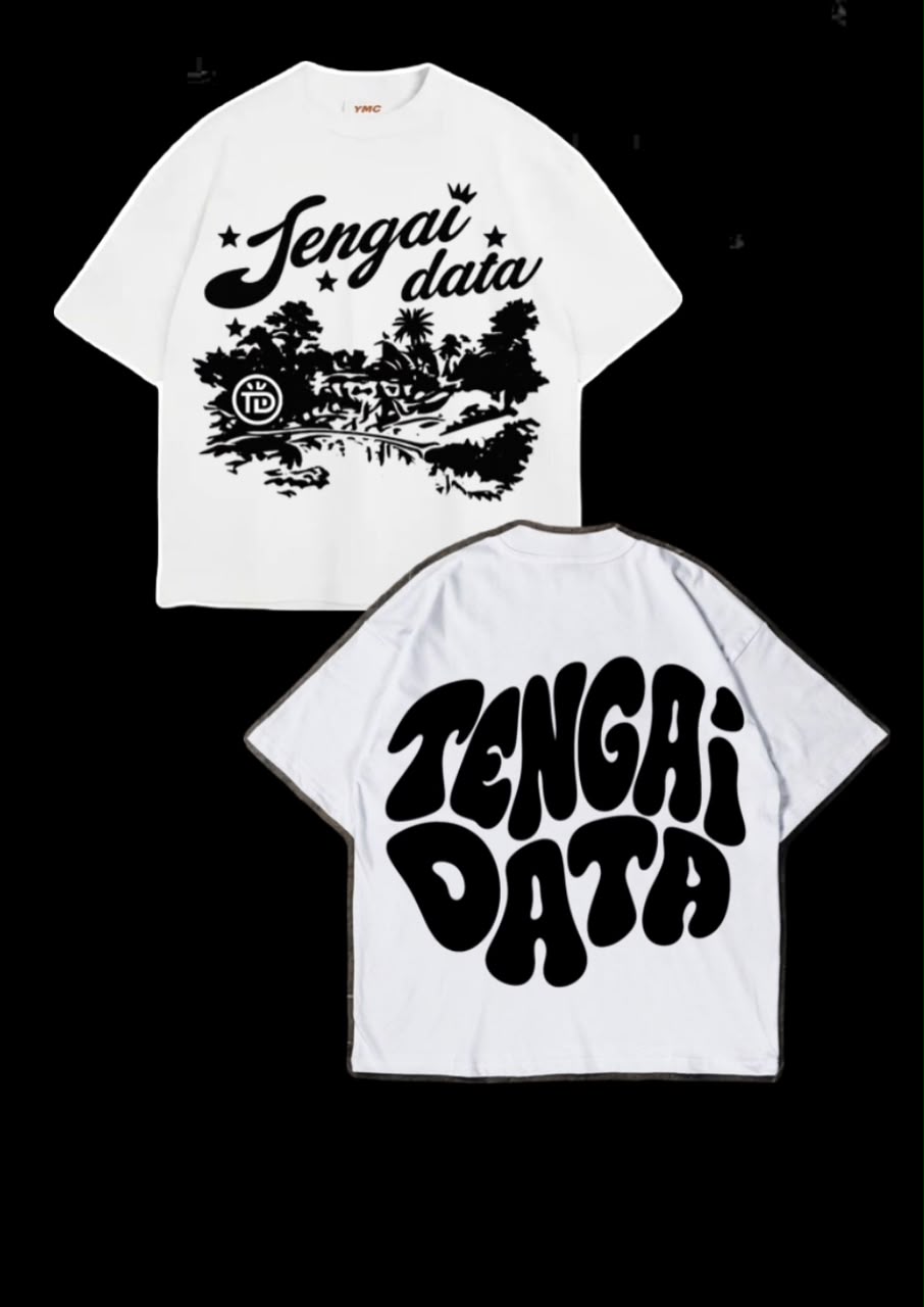 TENGAI DATA Bubble Tee — White / Black