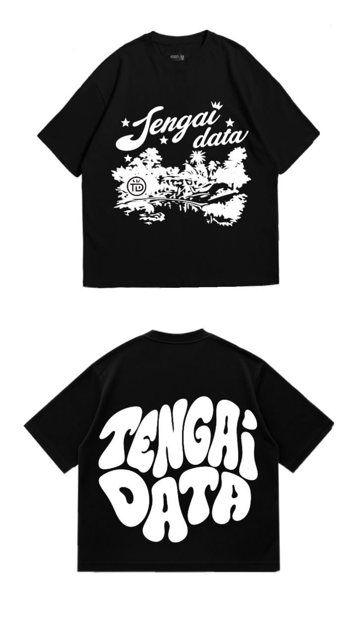 TENGAI DATA Bubble Tee — Black / White