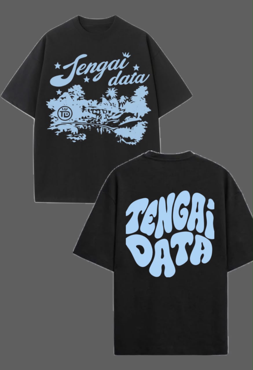 TENGAI DATA Scenic Tee — Black / Blue